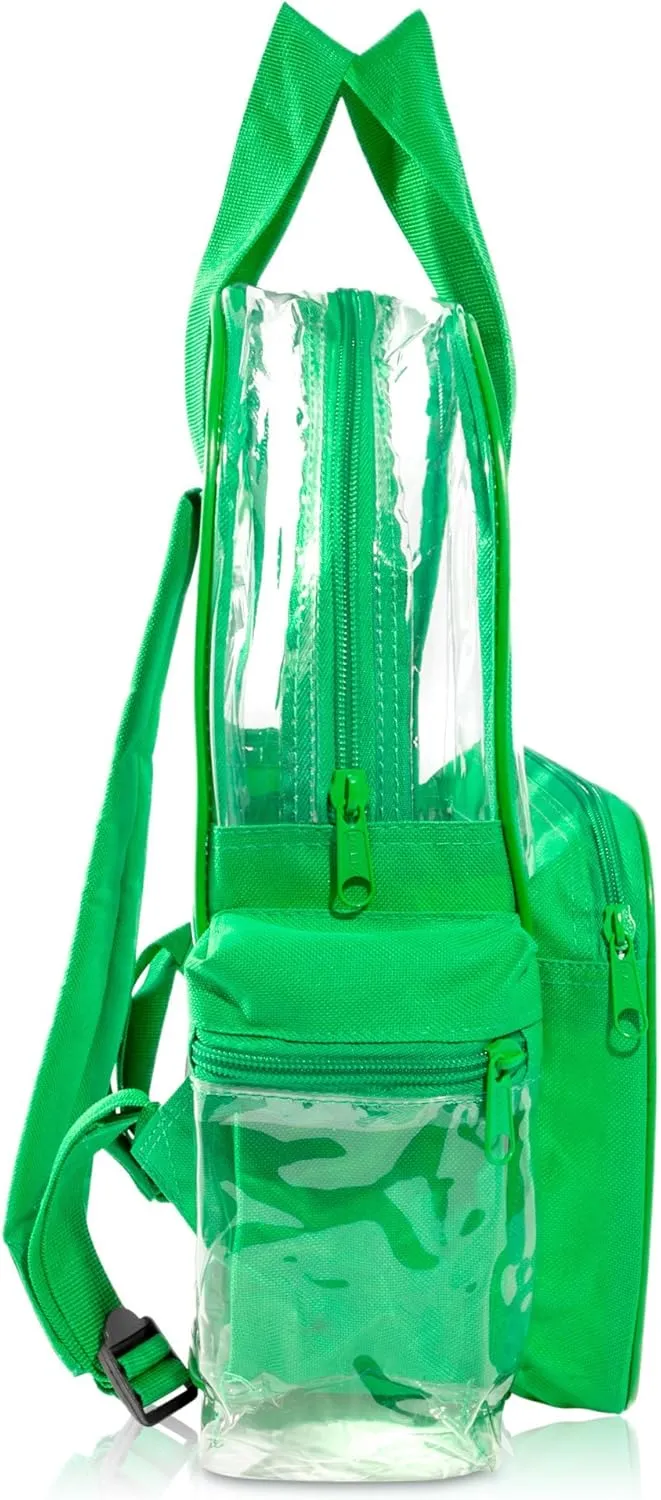 DALIX Wholesale Clear Backpacks Small Book Bags 50 Pc in Turtle Green