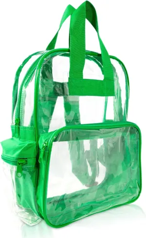 DALIX Wholesale Clear Backpacks Small Book Bags 50 Pc in Turtle Green