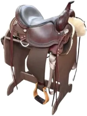 D&L Saddlery Western Barrel Racing Horse Saddles Trail Equestrian Horse Saddle Classic Quality Premium Leather Comfort for Horse Riding Size:10-18 inches Seat Available BRL11