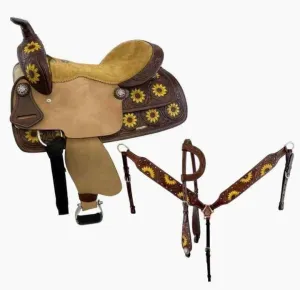 D&L SADDLERY Western Barrel Racing Horse Saddles Trail Equestrian Horse Saddle Classic Quality Premium Leather Comfort for Horse Riding Size:10-18 inches Seat Available, JH