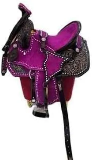 D&L SADDLERY Western Barrel Racing Wooden Tree Horse Saddles Handmade Leather Comfort for Horses Trail Equestrian Tooled Carved Horse Saddle Riding Size: 10-18 inches Seat, EQ03