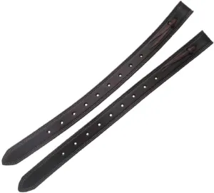 Dark Oil Harness Leather Rear Flank Billet Set Double Stitched