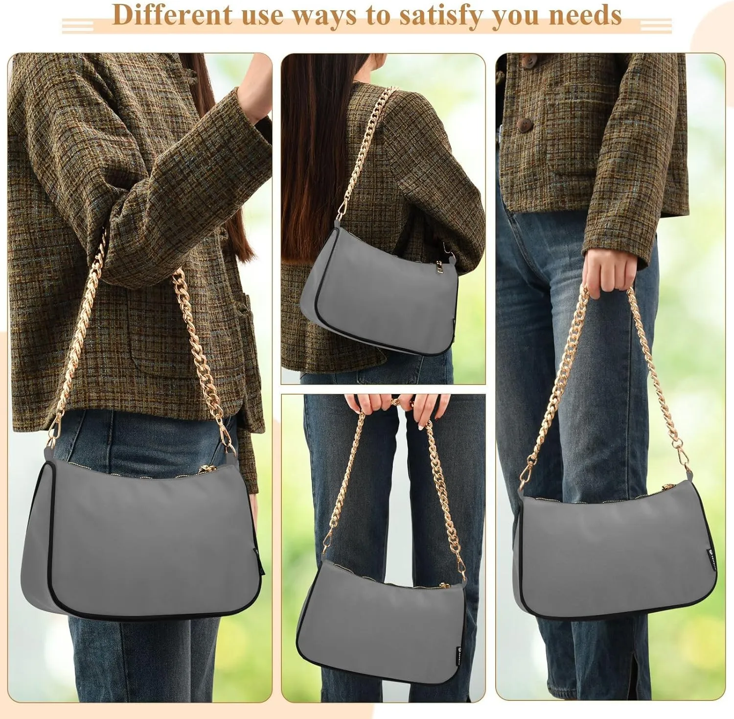 Deep Dark Gray Mini Purses for Women, Womens Shoulder Bags Crossbody