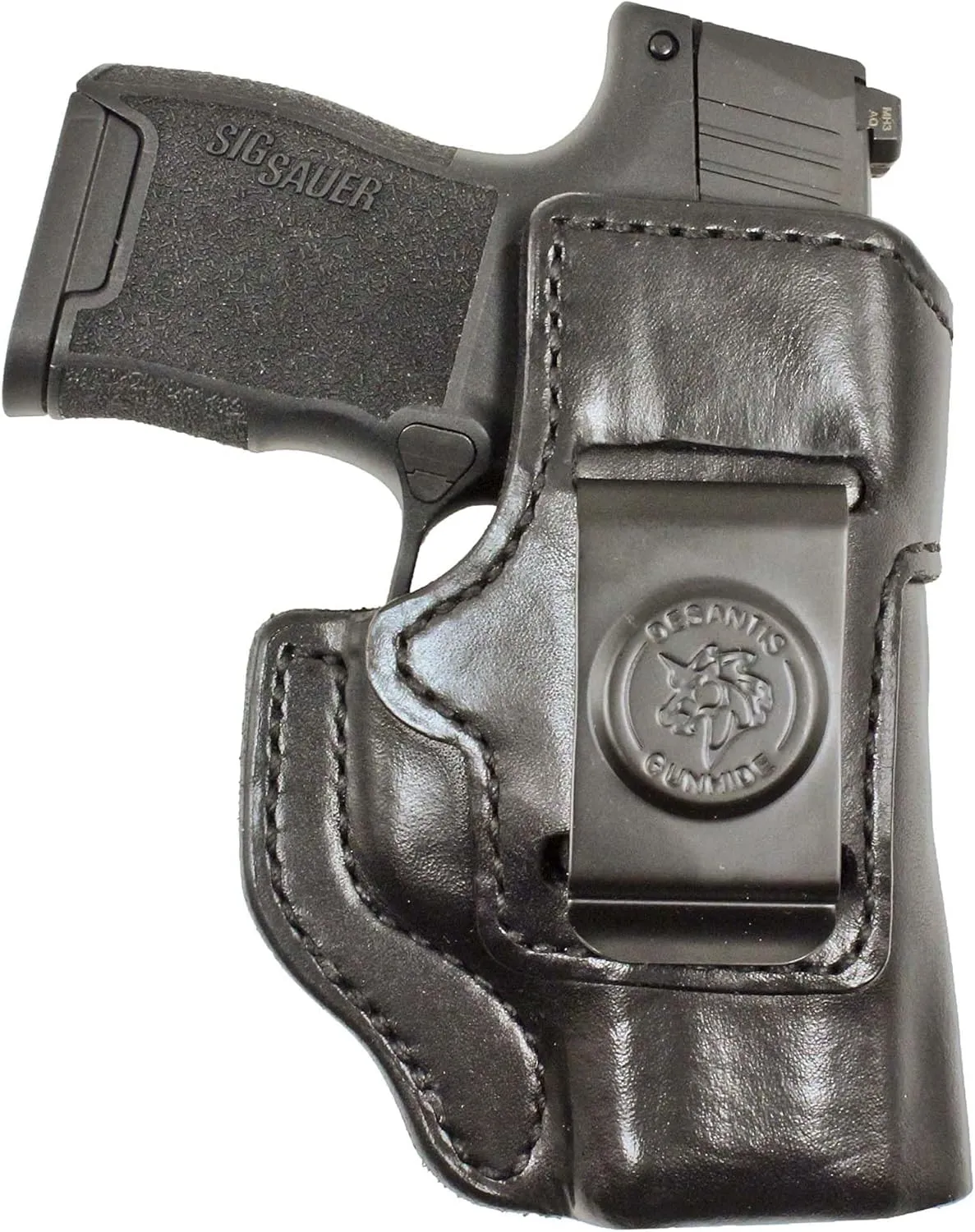 DeSantis Inside Heat IWB Holster - Concealed Carry Gun Holster for SIG P365, Leather Holster IWB, Compatible with the SIG SAUER P365, SIG P365 SAS - Right Hand Draw, Black