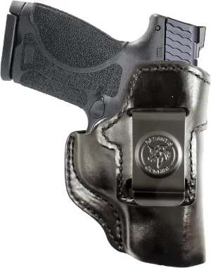 DeSantis Inside Heat IWB Holster - Concealed Carry Leather Gun Holster, Fits the S&W M&P Compact .22, M&P 380 Shield EZ, M&P 9 Shield EZ Incl. Performance Center & M2.0 models - Right Hand Draw, Black