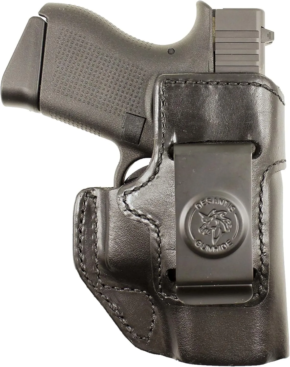 DeSantis Inside Heat IWB Holster - IWB Holster, Concealed Carry Gun Holster, Leather Holster IWB, Left Hand Holster for Pistols, Compatible with the GLOCK 43, 43X - Left Hand Draw, Black