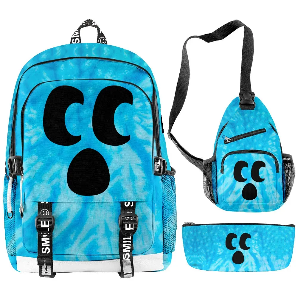 Diamond Craftee Face Tie Dye Backpack for Girls Boys Travel Anime Backpacks for Teenage