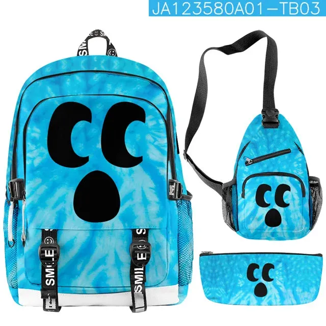 Diamond Craftee Face Tie Dye Backpack for Girls Boys Travel Anime Backpacks for Teenage