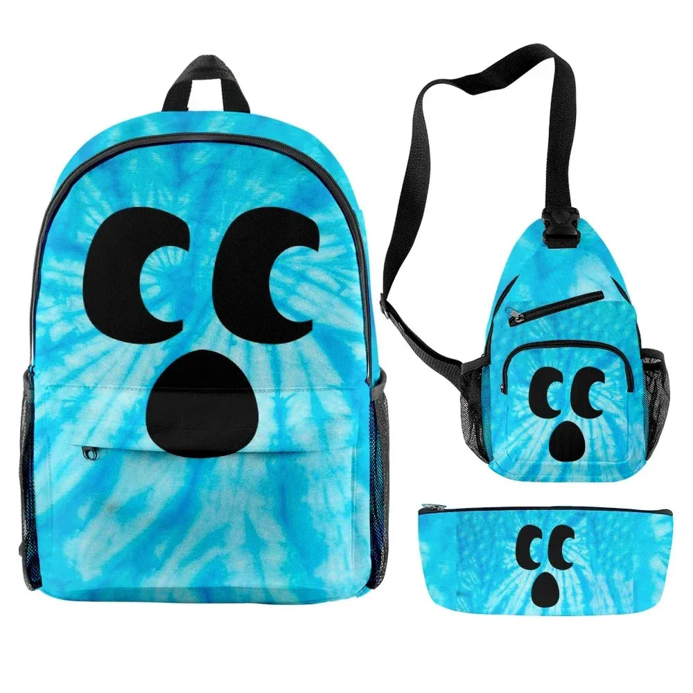 Diamond Craftee Face Tie Dye Backpack for Girls Boys Travel Anime Backpacks for Teenage