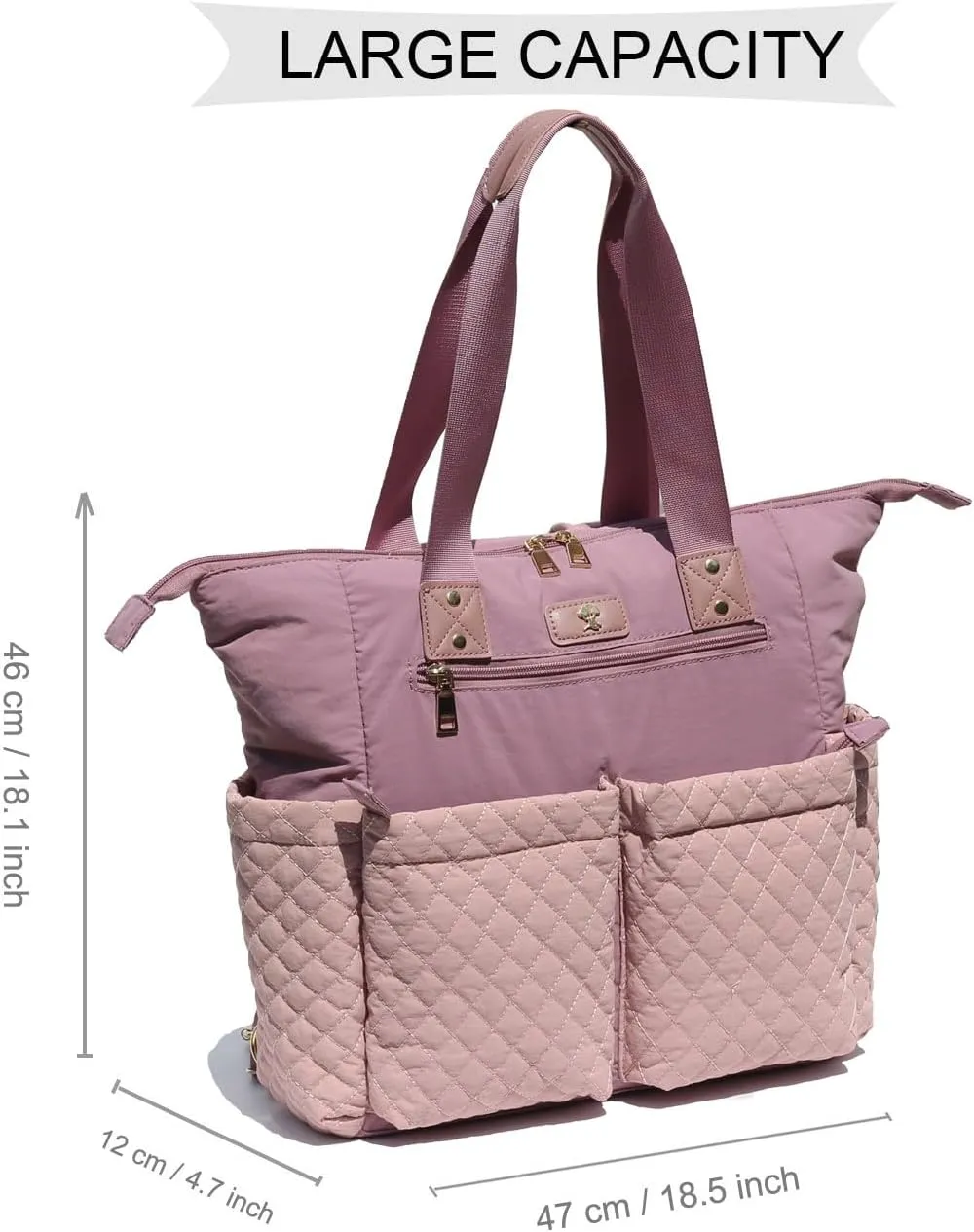 Diaper Tote Bag Totepack Backpack 2 in 1 for Women Multifunctional Large Capacity with Insulated Pockets Travel