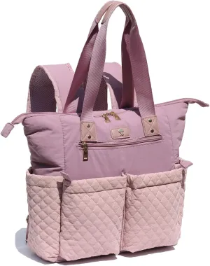 Diaper Tote Bag Totepack Backpack 2 in 1 for Women Multifunctional Large Capacity with Insulated Pockets Travel
