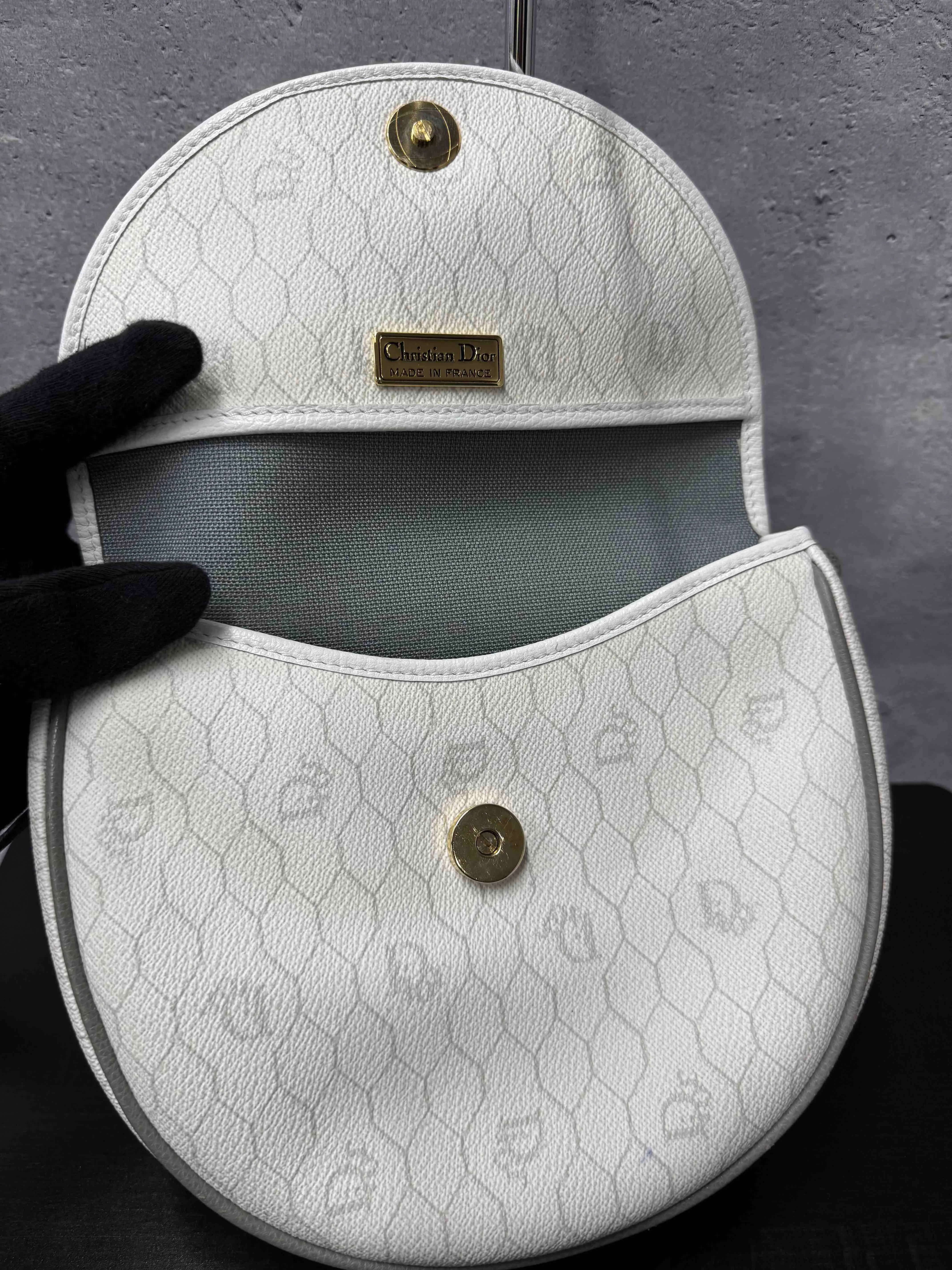 Dior Vintage Saddle Crossbody JZ10236800 in Ivory Leather
