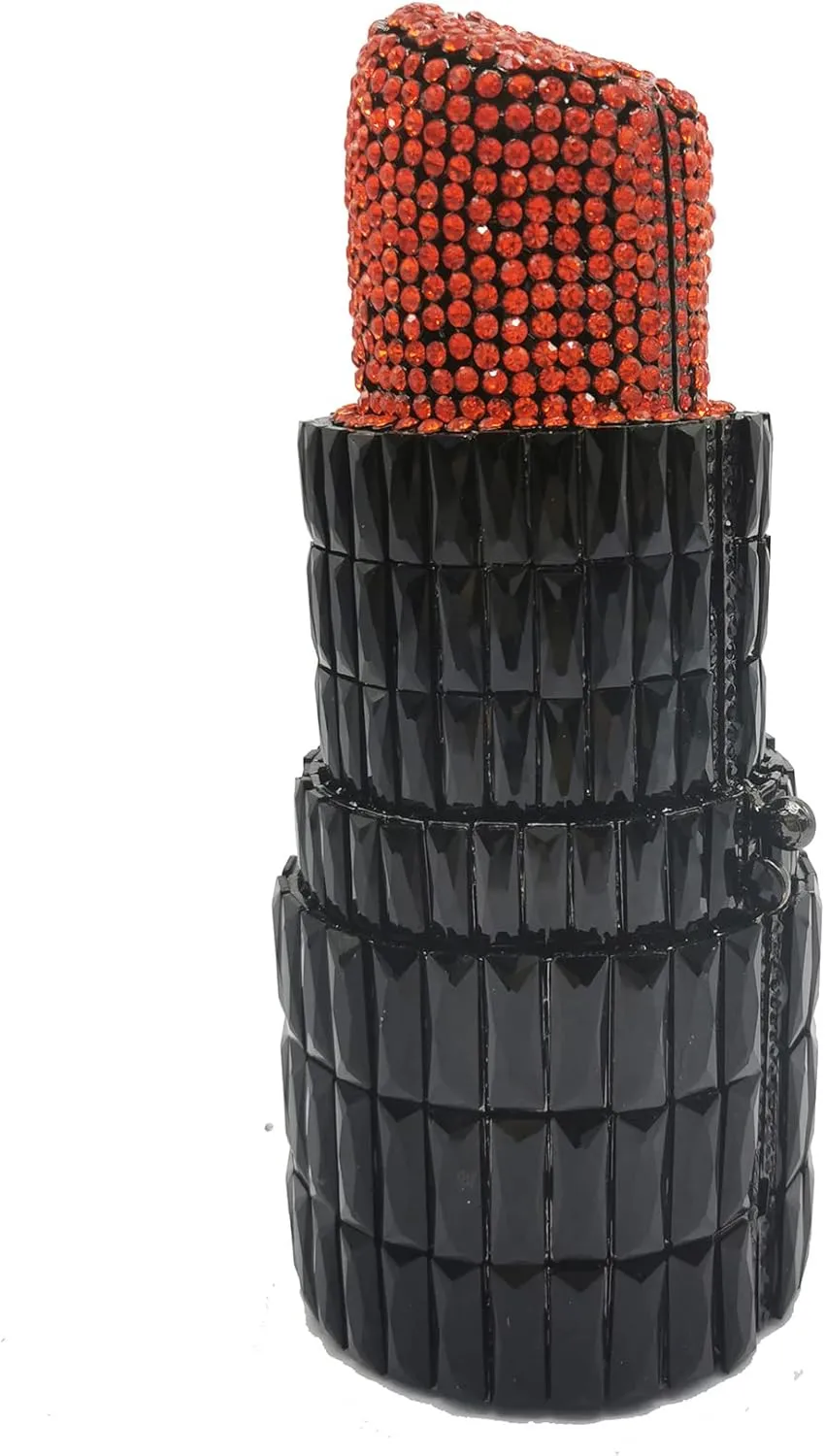 DJBM Women Lipstick Rhinestone Crystal Clutch Cocktail Prom Purse Handbag Diamond Evening Clutches for Party and Wedding