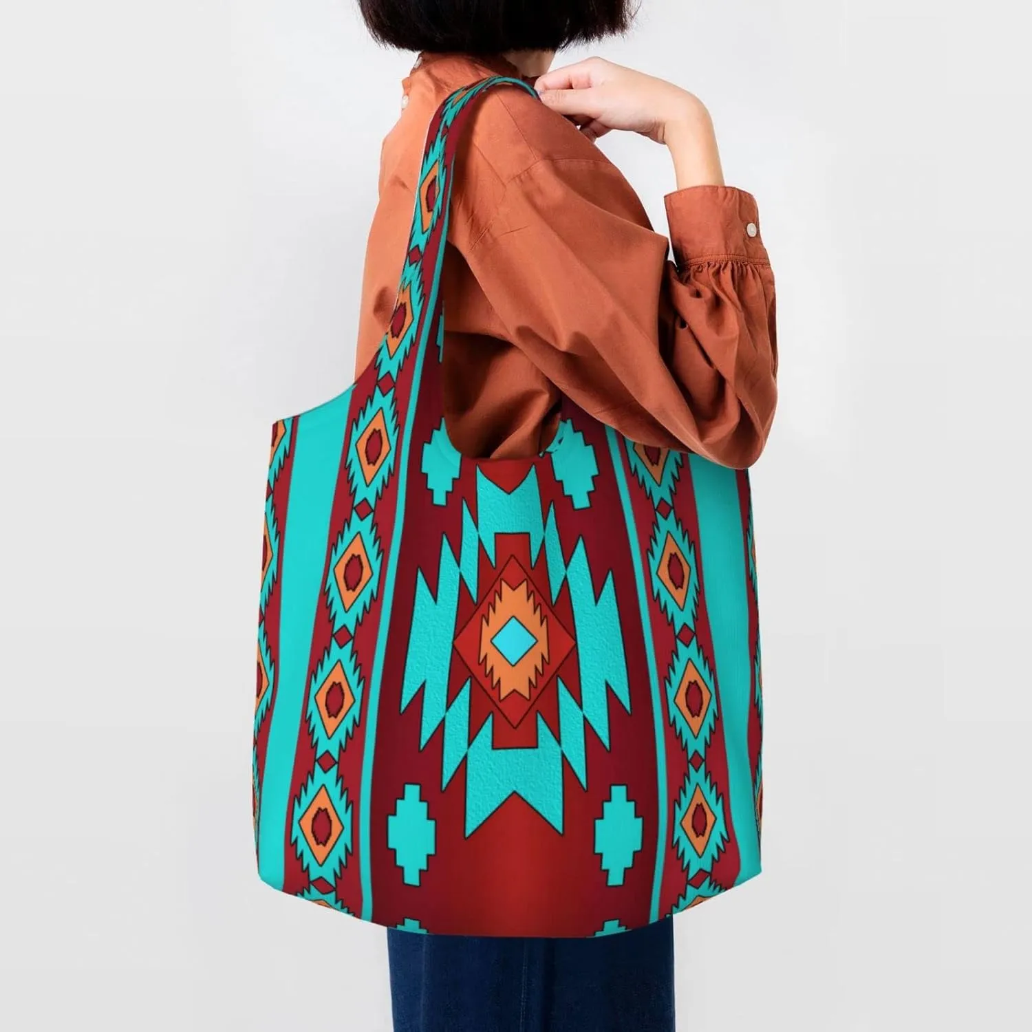 DKJlitter Fashion Canvas Tote Bag, Reusable Grocery Shopping Bag, Large capacity shopping bag Daily Utility Bag