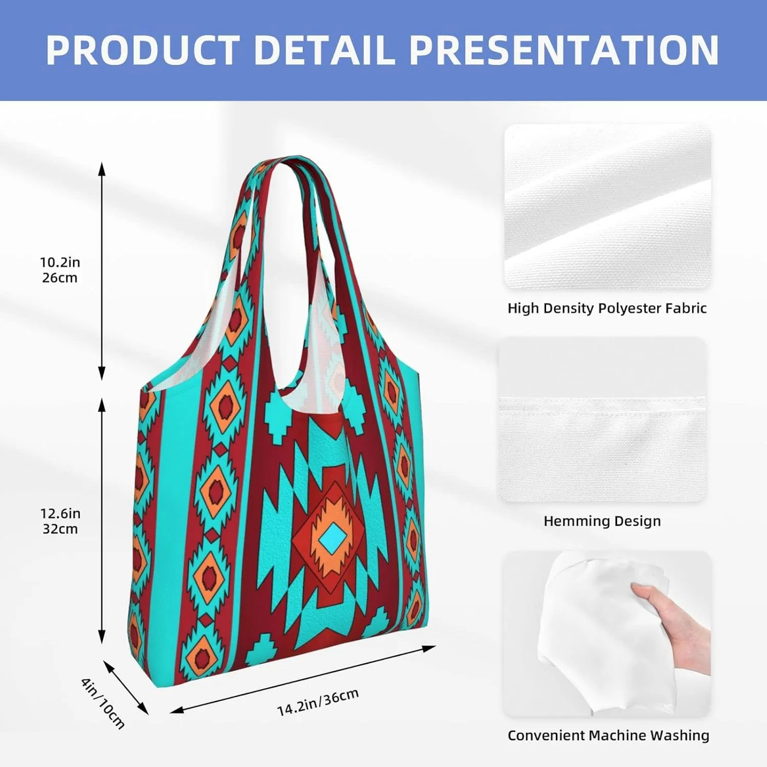 DKJlitter Fashion Canvas Tote Bag, Reusable Grocery Shopping Bag, Large capacity shopping bag Daily Utility Bag