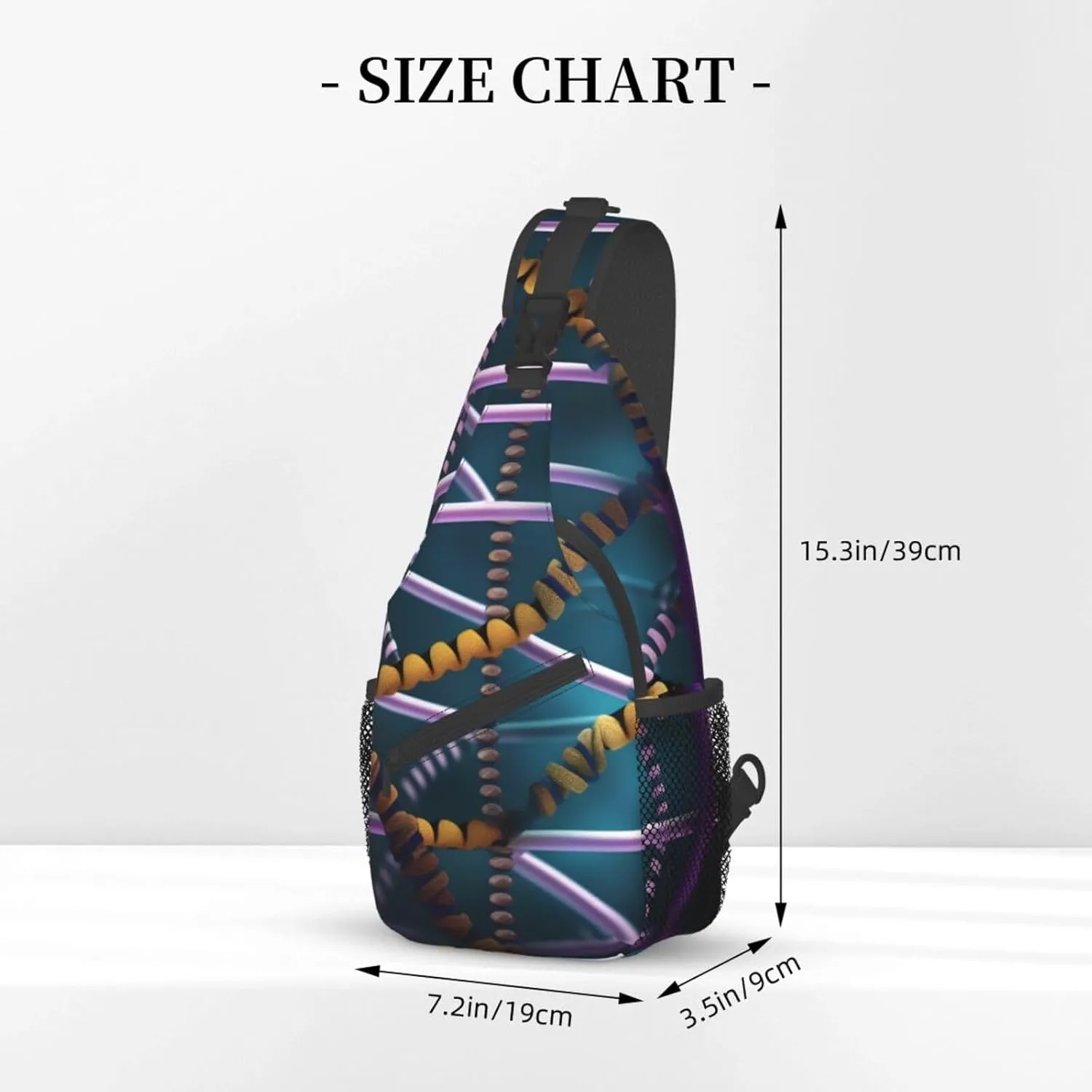 Dna Chain Photo Unisex Casual Diagonal Chest Bag,Multipurpose Crossbody Shoulder Bag Travel Hiking Daypack