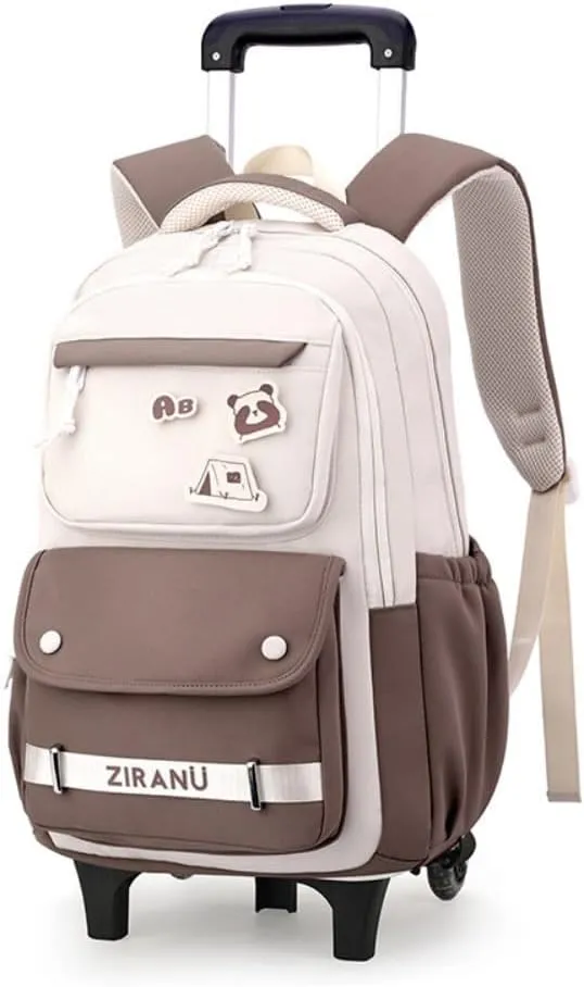 EKUIZAI Trolley Backpack for Girls Middle Kids School Bags with Wheels Rolling School Bags for Teen Girls