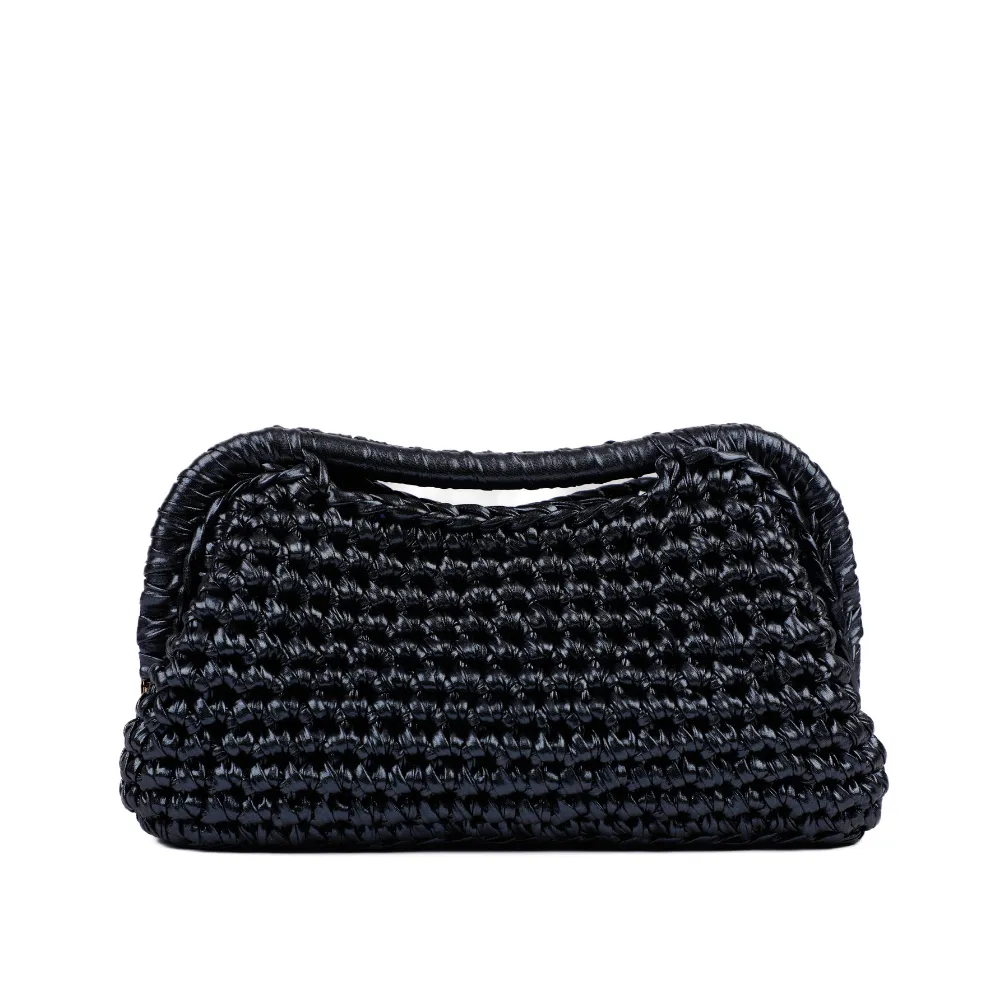 Elena Metallic Clutch - Cosmic Blue Black