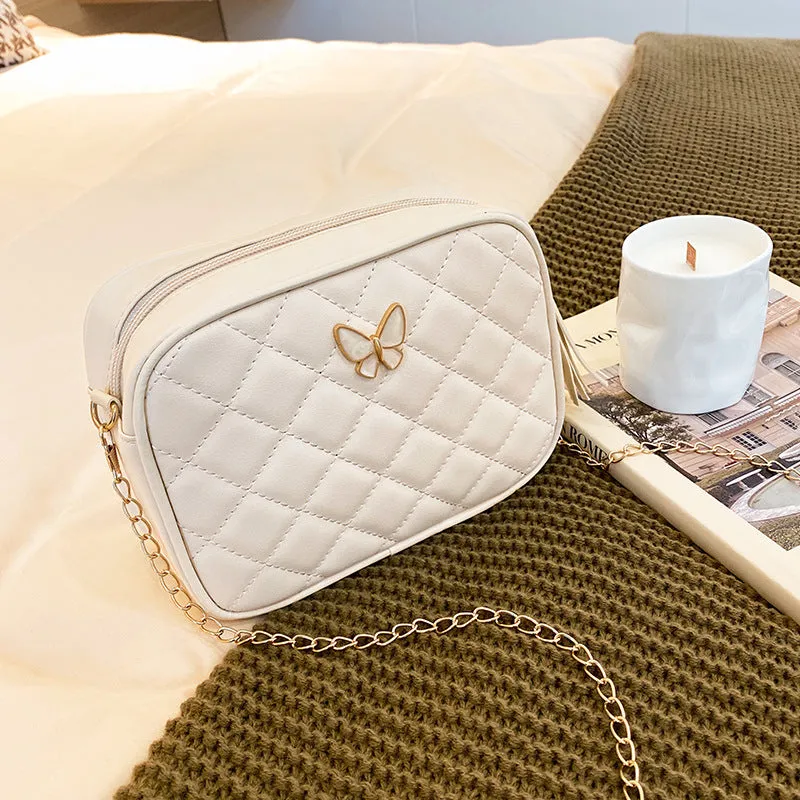 Embroidered Diamond Butterfly Decorative Tassels Chain Crossbody Bags