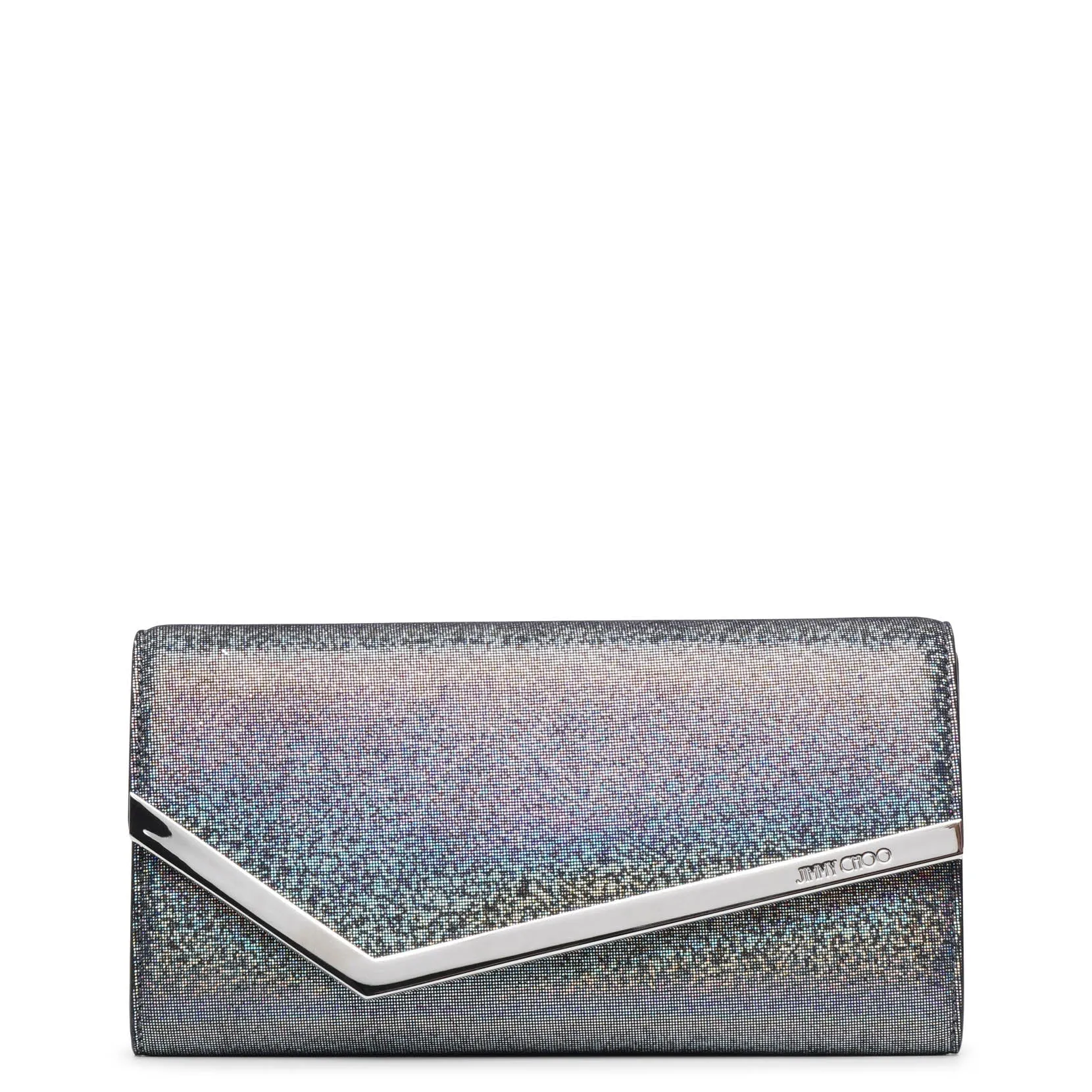 Emmie silver glitter clutch