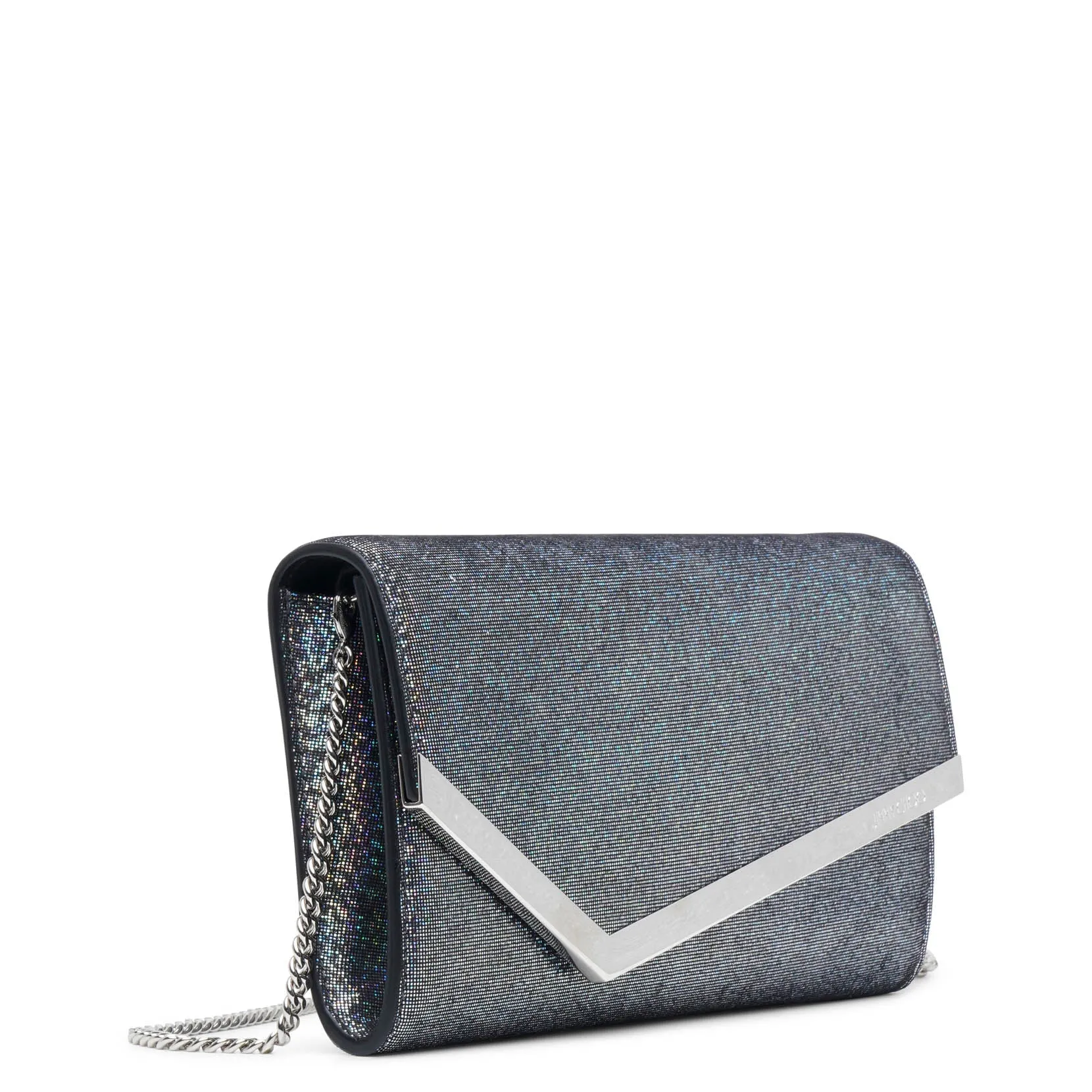 Emmie silver glitter clutch
