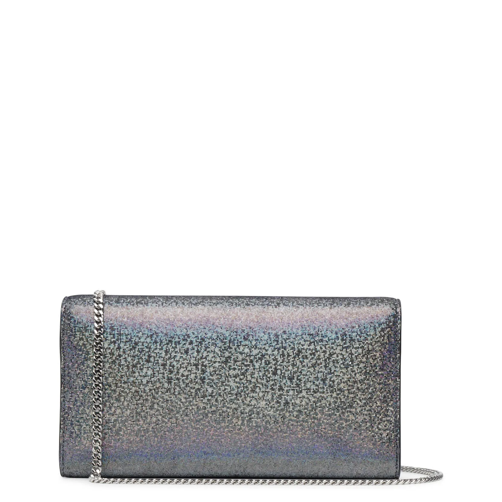 Emmie silver glitter clutch