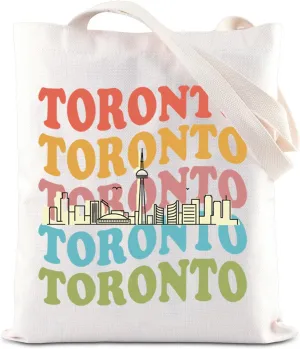 ENSIANTH Toronto Travel Tote Bag Toronto Cityscape Gift Canada City Trip Shopping Bag Ontario Skyline Line Souvenir Gift