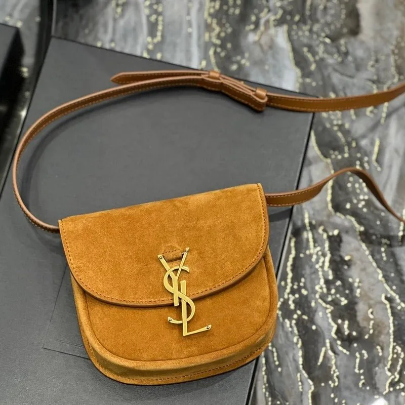 ESMEE - Kaia Small Suede Saddle Bag Camel