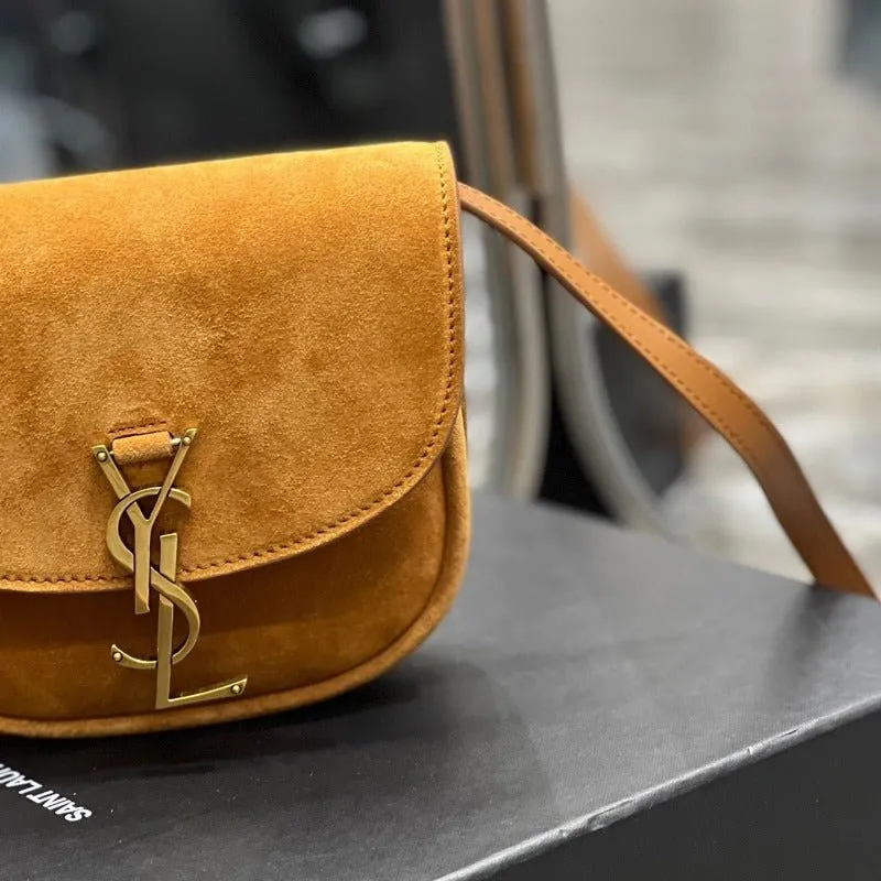 ESMEE - Kaia Small Suede Saddle Bag Camel