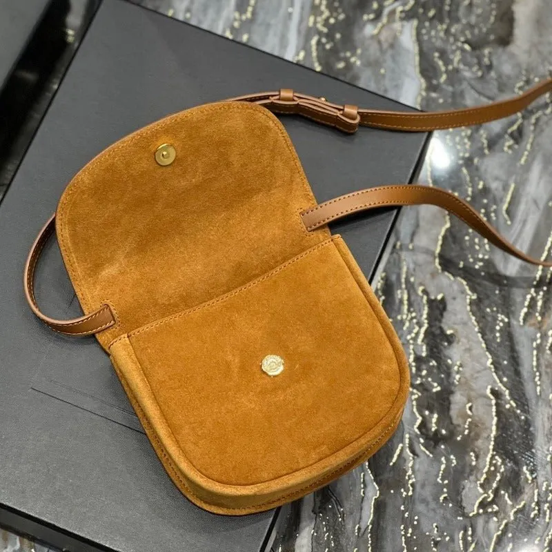 ESMEE - Kaia Small Suede Saddle Bag Camel