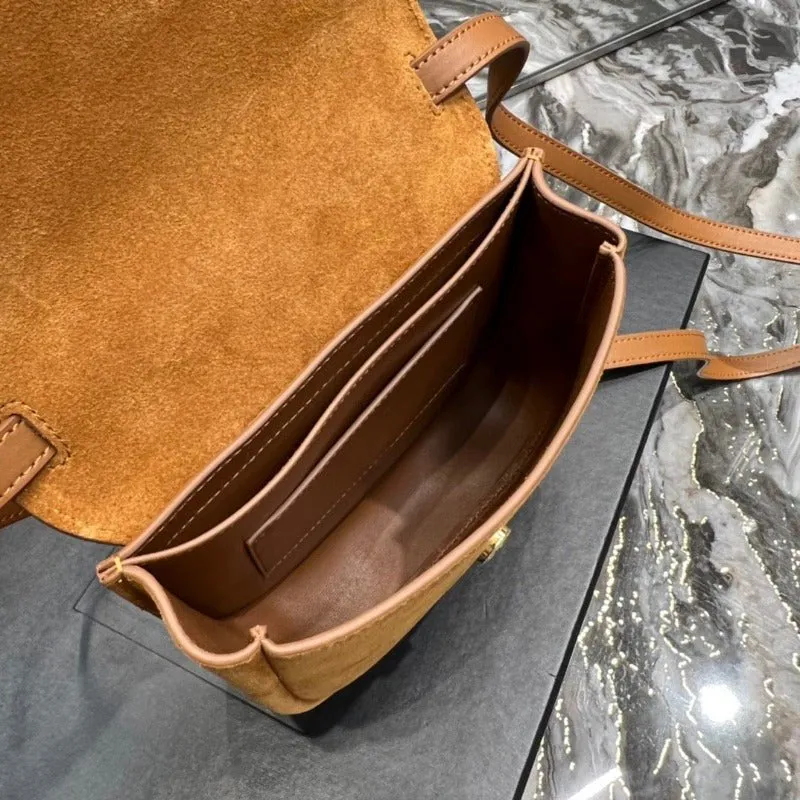 ESMEE - Kaia Small Suede Saddle Bag Camel