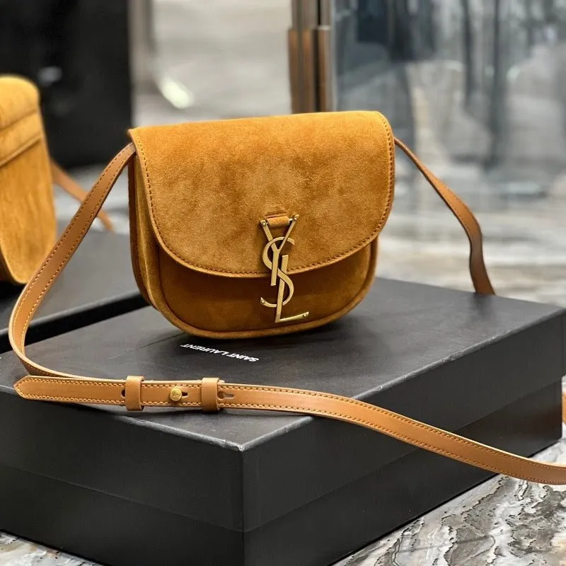 ESMEE - Kaia Small Suede Saddle Bag Camel