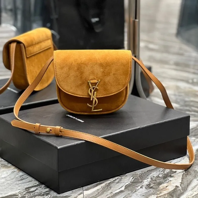 ESMEE - Kaia Small Suede Saddle Bag Camel