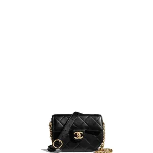 ESMEE - Round Messanger Chain Bag Black