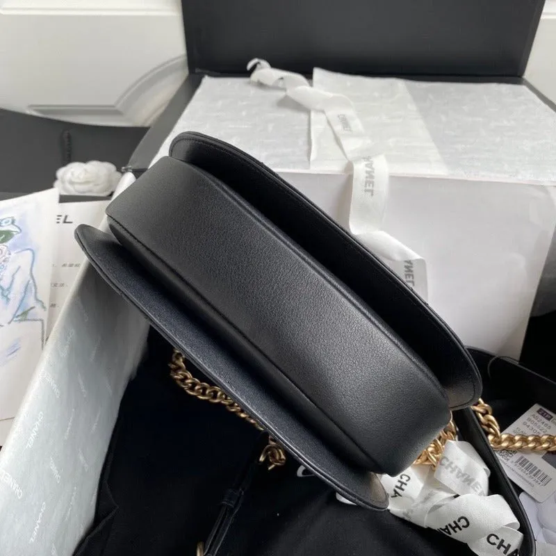 ESMEE - Round Messanger Chain Bag Black
