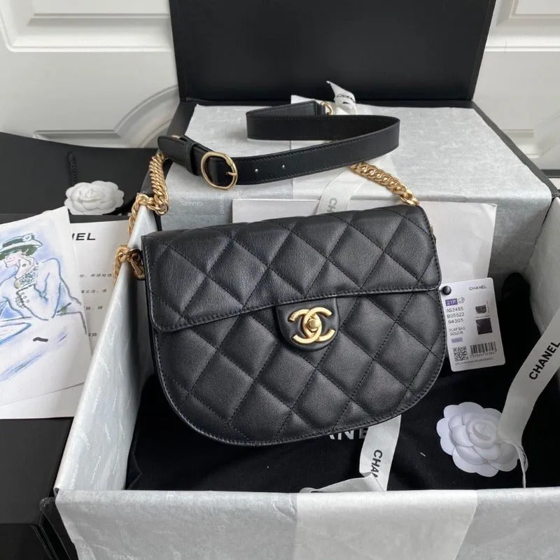 ESMEE - Round Messanger Chain Bag Black