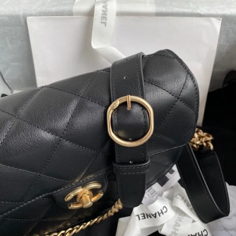 ESMEE - Round Messanger Chain Bag Black