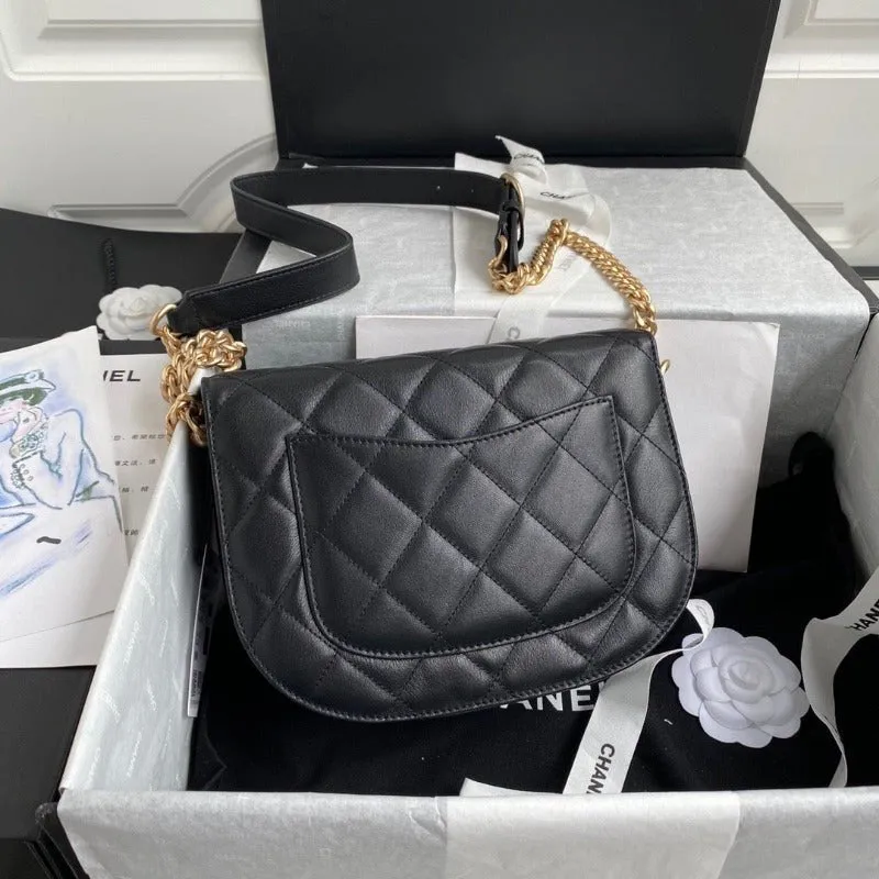 ESMEE - Round Messanger Chain Bag Black