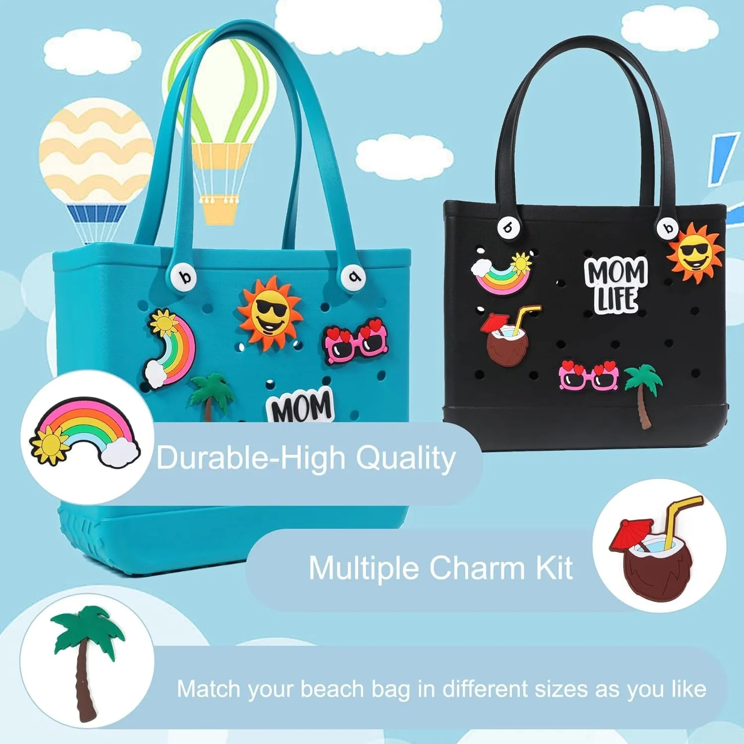 EVA Beach Bag Waterproof Large Tote Shoulder Handbag Ladies Large Capacity Handbag Fashion Women Beach Tote Bag