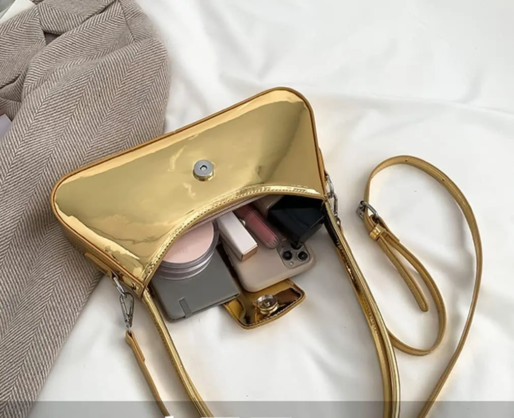 Evening Bag Women Clutch Y2k Sparkly Silver Purse Tote Handbag Shoulder Party Purses Cute Metallic Crossbody Bags 2025