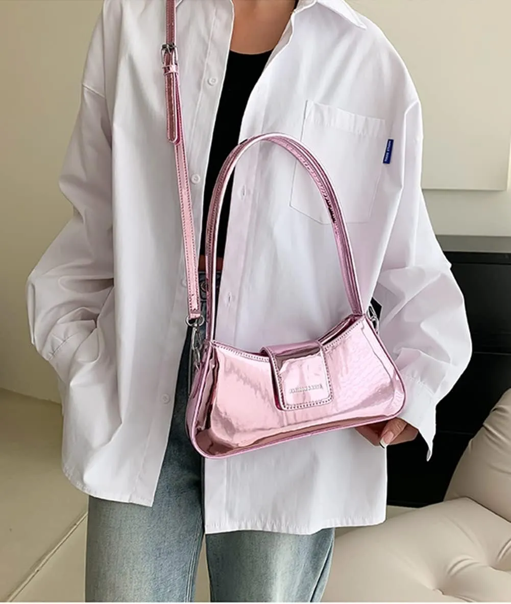 Evening Bag Women Clutch Y2k Sparkly Silver Purse Tote Handbag Shoulder Party Purses Cute Metallic Crossbody Bags 2025