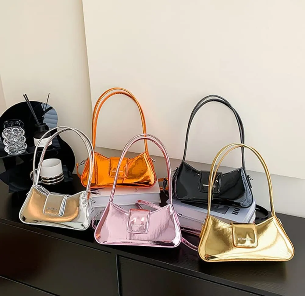 Evening Bag Women Clutch Y2k Sparkly Silver Purse Tote Handbag Shoulder Party Purses Cute Metallic Crossbody Bags 2025