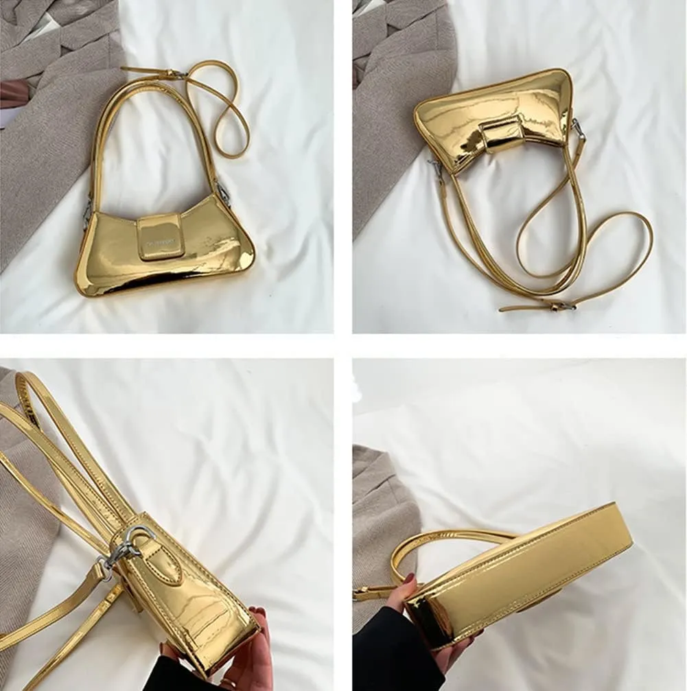 Evening Bag Women Clutch Y2k Sparkly Silver Purse Tote Handbag Shoulder Party Purses Cute Metallic Crossbody Bags 2025