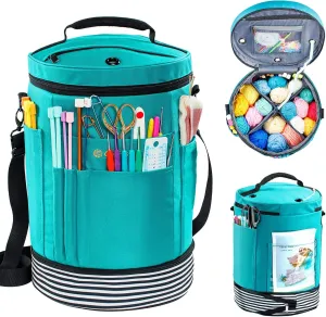 Expandable Crochet Bag-Knitting Bag Yarn Storage Organizer - Yarn Bag and Crochet Tote, Yarn Holder for Crocheting, Crochet Accessories, Suppliers, Needles with Zipper Closure-Ideal Gift