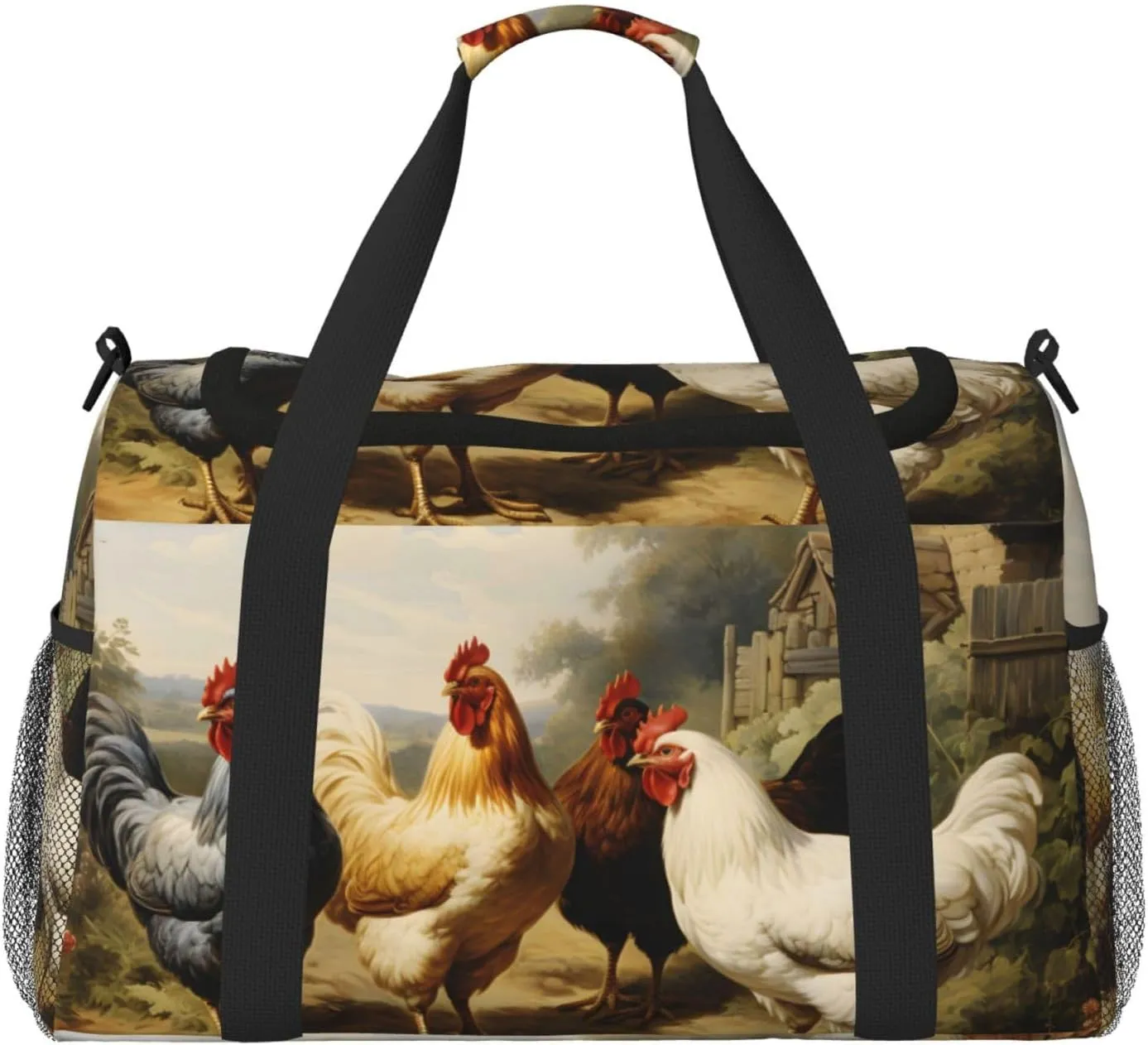 Farm Hens Duffle Bag Foldable Travel Tote Bag Carry On Large Weekender Overnight Bags Waterproof Gym Bag For Women Men