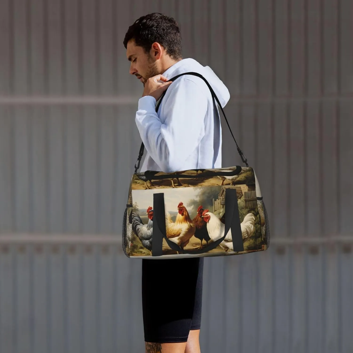 Farm Hens Duffle Bag Foldable Travel Tote Bag Carry On Large Weekender Overnight Bags Waterproof Gym Bag For Women Men