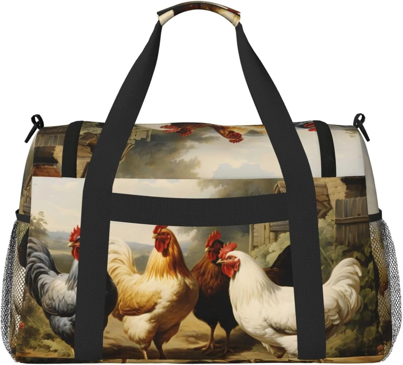 Farm Hens Duffle Bag Foldable Travel Tote Bag Carry On Large Weekender Overnight Bags Waterproof Gym Bag For Women Men