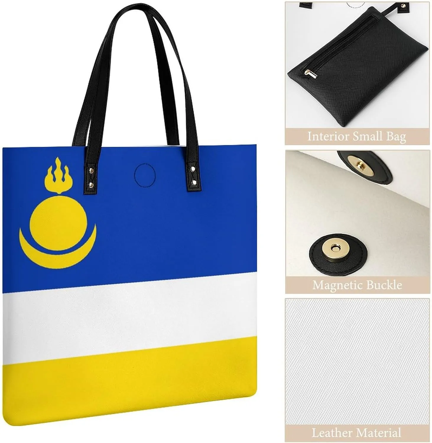 Fashionable Equatorial Guinea Flag Women's Shoulder Bag Large Capacity Leather Tote for Work and Leisure