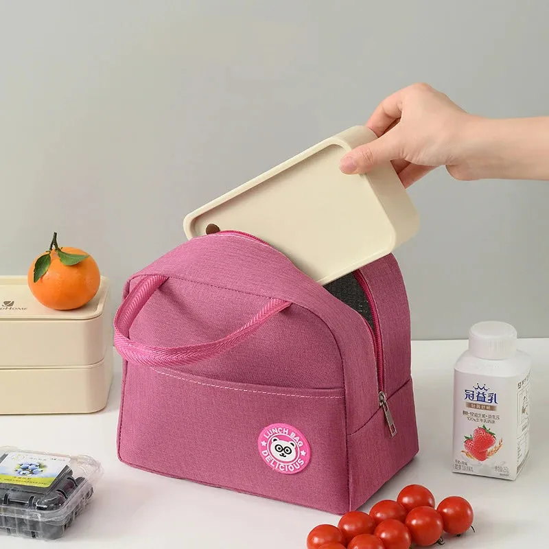Fashionable Insulated Lunch Bag – Large-Capacity Tote for Kids & Adults, Portable Thermal Picnic Drink Cooler for Office & Outdoor