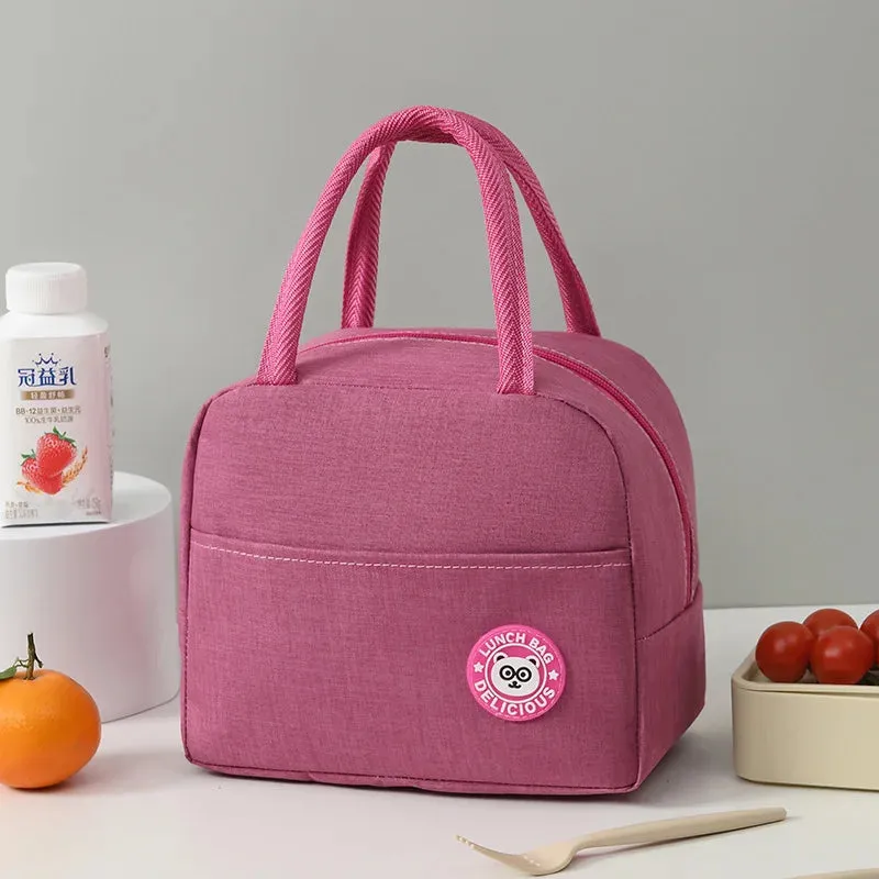 Fashionable Insulated Lunch Bag – Large-Capacity Tote for Kids & Adults, Portable Thermal Picnic Drink Cooler for Office & Outdoor